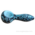 New Design sandblasted pattern Wavy Pattern High Borosilicate Glass Tobacco Hand Spoon Pipe